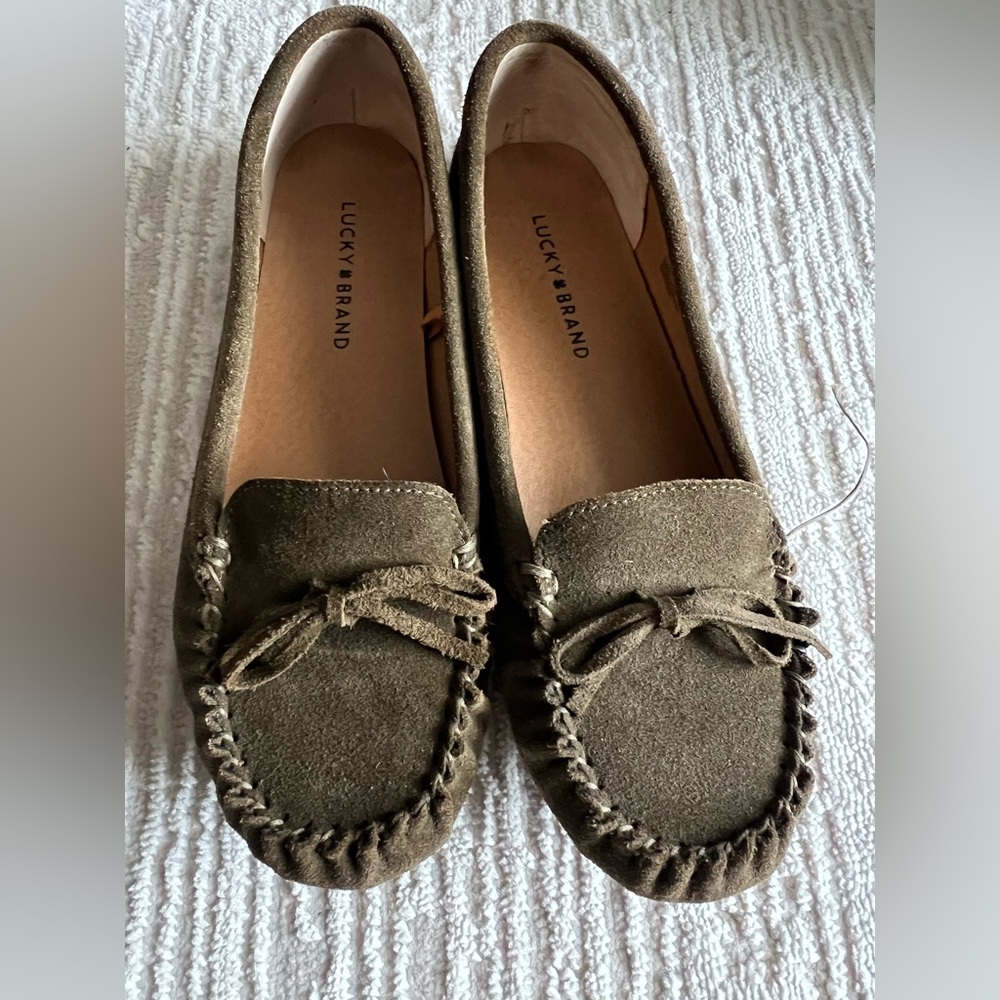 Lucky Brand Khaki Suede Flats